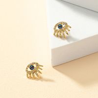 Fashion Devil's Eye Alloy Enamel Plating Inlay Rhinestones Women's Ear Studs 1 Pair main image 3