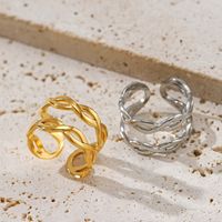 Simple Style Geometric Stainless Steel Plating Open Ring 1 Piece main image 5