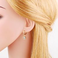Fashion Devil's Eye Copper Gold Plated Zircon Drop Earrings 1 Pair main image 6