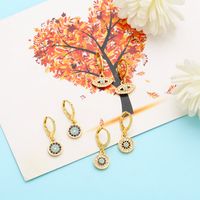 Fashion Devil's Eye Copper Gold Plated Zircon Drop Earrings 1 Pair main image 5