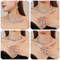 Women's Luxury Fashion Rhombus Alloy Rhinestone Earrings Necklace Jewelry Set Plating Diamond Rhinestone 1 Set main image 7