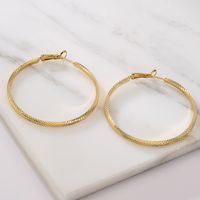 Fashion Geometric Copper Gold Plated Hoop Earrings 1 Pair main image 3