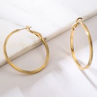 Fashion Geometric Copper Gold Plated Hoop Earrings 1 Pair main image 1