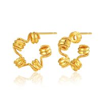 French Style Irregular Gold Plated Brass Ear Studs 1 Pair sku image 1