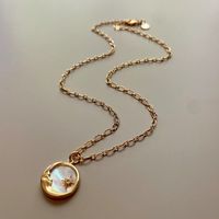 Retro Sun Star Moon Stainless Steel Gold Plated Pendant Necklace 1 Piece main image 4