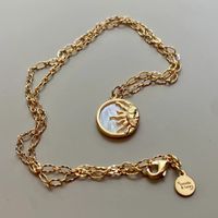 Retro Sun Star Moon Stainless Steel Gold Plated Pendant Necklace 1 Piece main image 3
