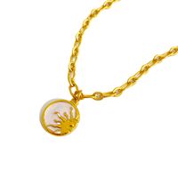 Retro Sun Star Moon Stainless Steel Gold Plated Pendant Necklace 1 Piece main image 5