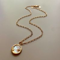 Retro Sun Star Moon Stainless Steel Gold Plated Pendant Necklace 1 Piece sku image 1