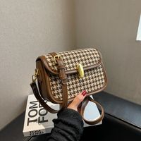 Women's Checked Cloth Houndstooth Fashion Square Lock Clasp Square Bag main image 7