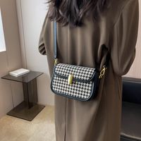 Women's Checked Cloth Houndstooth Fashion Square Lock Clasp Square Bag main image 5