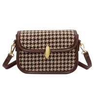 Women's Checked Cloth Houndstooth Fashion Square Lock Clasp Square Bag sku image 1