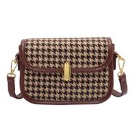 Women's Checked Cloth Houndstooth Fashion Square Lock Clasp Square Bag sku image 2