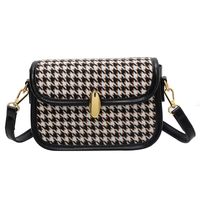 Women's Checked Cloth Houndstooth Fashion Square Lock Clasp Square Bag sku image 3