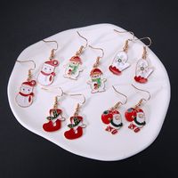 Fashion Christmas Tree Gloves Alloy Plating Inlay Artificial Gemstones Christmas Women's Drop Earrings 1 Pair main image 5