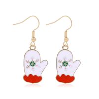 Fashion Christmas Tree Gloves Alloy Plating Inlay Artificial Gemstones Christmas Women's Drop Earrings 1 Pair main image 4