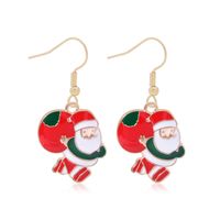 Fashion Christmas Tree Gloves Alloy Plating Inlay Artificial Gemstones Christmas Women's Drop Earrings 1 Pair sku image 6