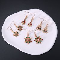 Fashion Christmas Tree Gloves Alloy Plating Inlay Artificial Gemstones Christmas Women's Drop Earrings 1 Pair main image 3