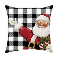 Casual Christmas Tree Santa Claus Cotton Pillow Cases sku image 1