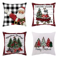 Casual Christmas Tree Santa Claus Cotton Pillow Cases main image 1