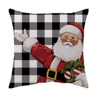 Casual Christmas Tree Santa Claus Cotton Pillow Cases sku image 9