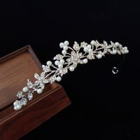 Simple Style Flower Imitation Pearl Alloy Rhinestone Hair Band 1 Piece main image 4