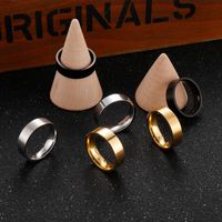 Simple Style Solid Color Stainless Steel Plating Rings 1 Piece main image 1