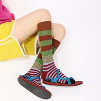 Women's Fashion Stripe Cotton Jacquard Crew Socks 1 Set main image 1