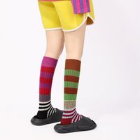 Women's Fashion Stripe Cotton Jacquard Crew Socks 1 Set main image 2