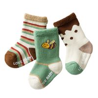 Kid's Cute Round Dots Stripe Solid Color Cotton Handmade Crew Socks 2 Pieces main image 5