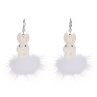 1 Pair Cute Classic Style Rabbit Resin Drop Earrings sku image 4