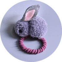 Fashion Rabbit Plush Patchwork Hair Clip Hair Tie 1 Piece sku image 1