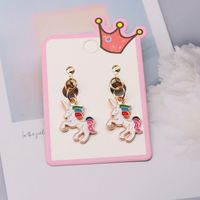 Cartoon Style Rainbow Unicorn Alloy Girl's Ear Clips 1 Pair sku image 2