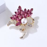 Fashion Flamingo Butterfly Shell Alloy Inlay Artificial Diamond Women's Brooches sku image 7