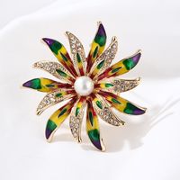 Fashion Flamingo Butterfly Shell Alloy Inlay Artificial Diamond Women's Brooches sku image 11
