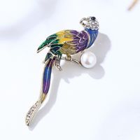 Fashion Flamingo Butterfly Shell Alloy Inlay Artificial Diamond Women's Brooches sku image 10