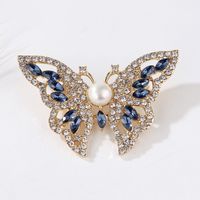 Fashion Flamingo Butterfly Shell Alloy Inlay Artificial Diamond Women's Brooches sku image 20