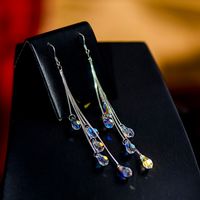 Fashion Water Droplets Artificial Crystal Plating Women's Drop Earrings 1 Pair main image 5