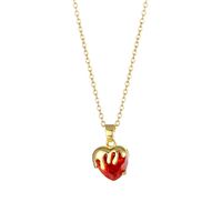 1 Piece Simple Style Heart Shape Stainless Steel Inlay Zircon Pendant Necklace main image 5