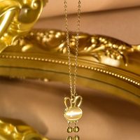 Mode Kaninchen Stern Baum Titan Stahl Inlay Künstliche Perlen Strasssteine Halskette 1 Stück sku image 12