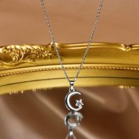 Fashion Rabbit Star Tree Titanium Steel Inlay Artificial Pearls Rhinestones Necklace 1 Piece sku image 3