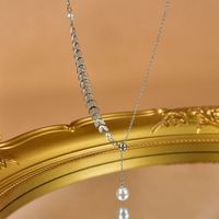 Fashion Rabbit Star Tree Titanium Steel Inlay Artificial Pearls Rhinestones Necklace 1 Piece sku image 8