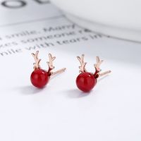 Cute Deer Sterling Silver Ear Studs 1 Pair sku image 4