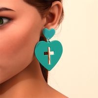 Fashion Cross Arylic Polishing Women's Ear Studs 1 Pair main image 2