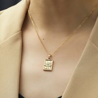 Dame Géométrique Acier Au Titane Diamant Pendentif 1 Pièce sku image 1