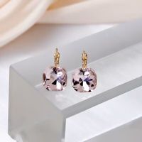 Fashion Square Alloy Inlay Rhinestones Women's Earrings 1 Pair sku image 2