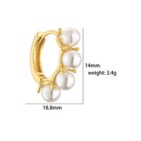 Elegant Geometric Copper Inlay Artificial Pearls Zircon Earrings 1 Pair main image 2