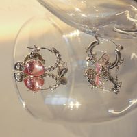 Fashion Heart Shape Alloy Plating Rhinestones Women's Earrings 1 Pair sku image 4