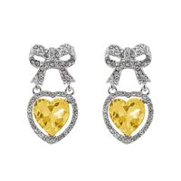 Fashion Heart Shape Alloy Plating Rhinestones Women's Earrings 1 Pair sku image 23