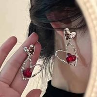 Fashion Heart Shape Alloy Plating Rhinestones Women's Earrings 1 Pair sku image 18
