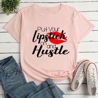 Wholesale Casual Lip Letter Printing Short-sleeved T-shirt Nihaojewelry sku image 12